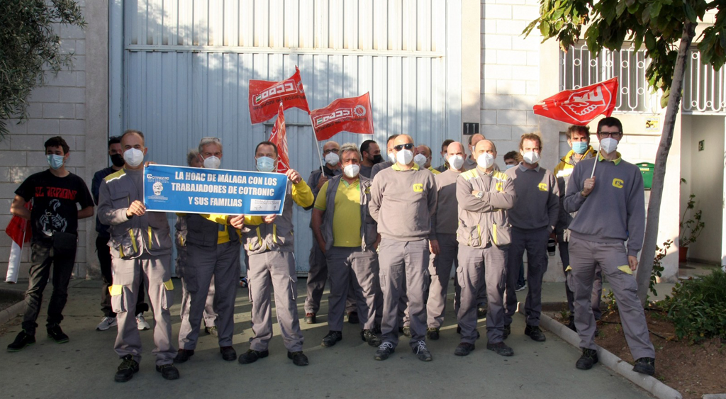 Trabajadores cristianos se solidarizan con la plantilla de Cotronic Málaga