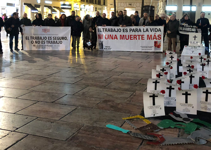 Trabajadores cristianos de Málaga recuerdan a las víctimas de la siniestralidad laboral