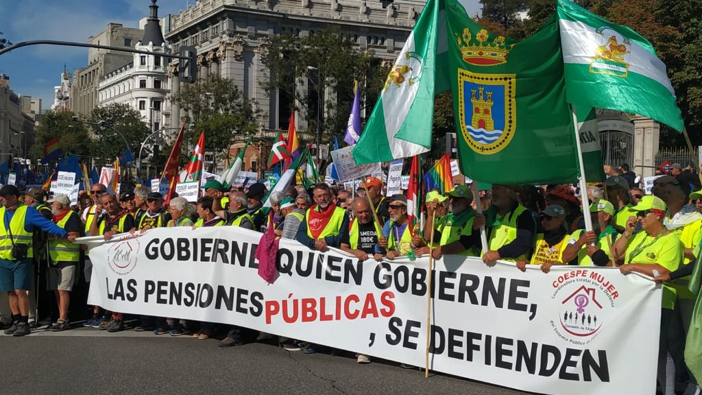 Movilizaciones pensionistas en Madrid y Granada en octubre