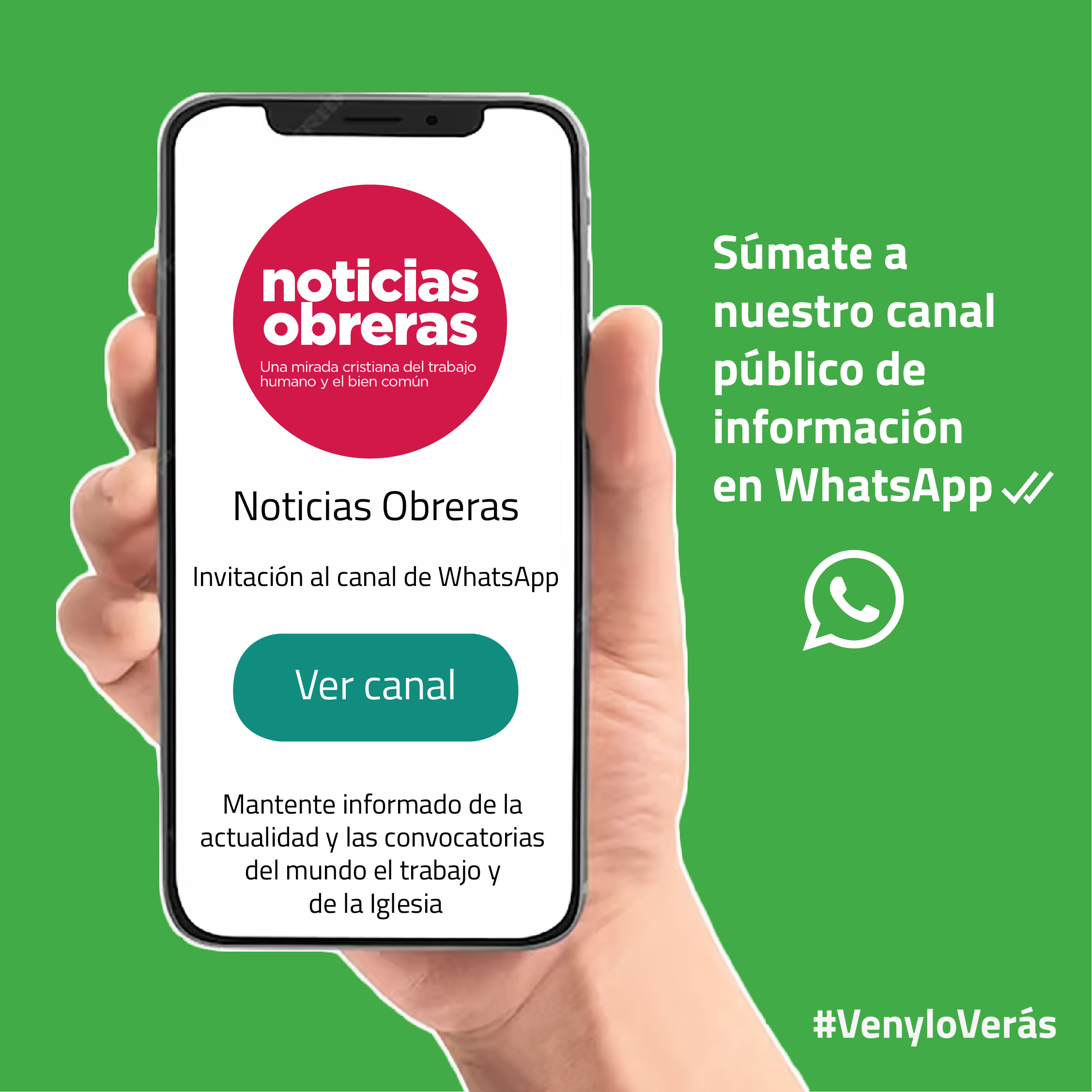 Noticias Obreras abre su canal público en WhatsApp